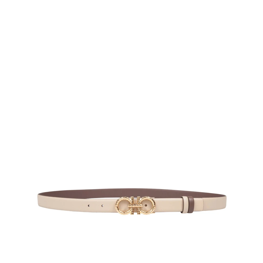 Salvatore Ferragamo Omkeerbare leren Gancini riem Clay Gray Dames
