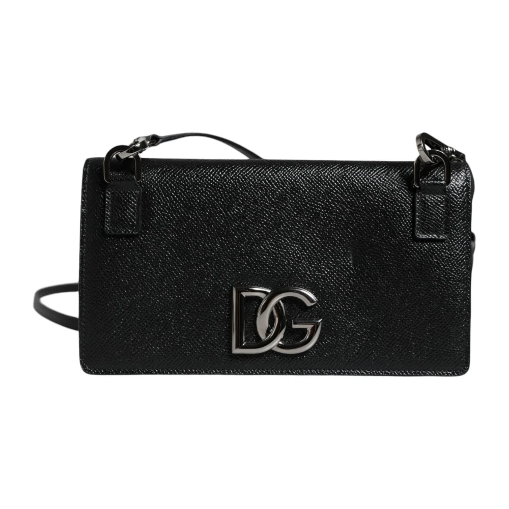 Dolce & Gabbana Kristal Strass Crossbody Clutch Tas Black Dames