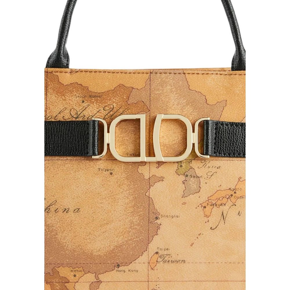 Alviero Martini 1a Classe Elegante zwarte Geo Classic handtas Beige Dames