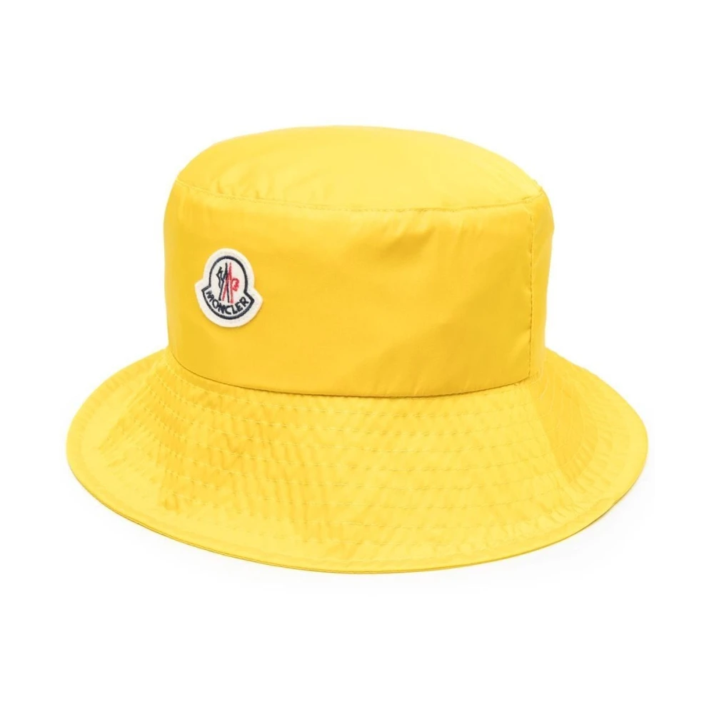 Moncler Vattentät Logo Bucket Hat Yellow, Herr