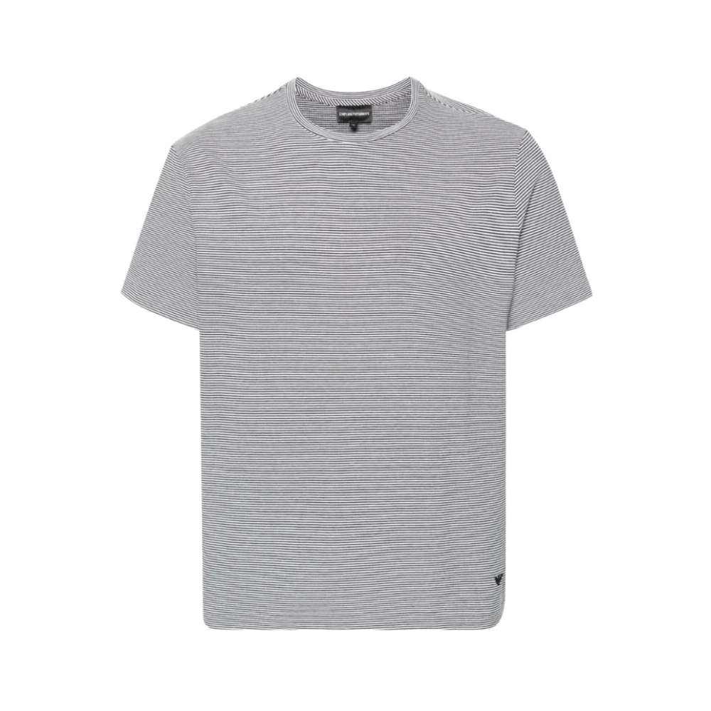 Emporio Armani Randig T-shirt Blue, Herr