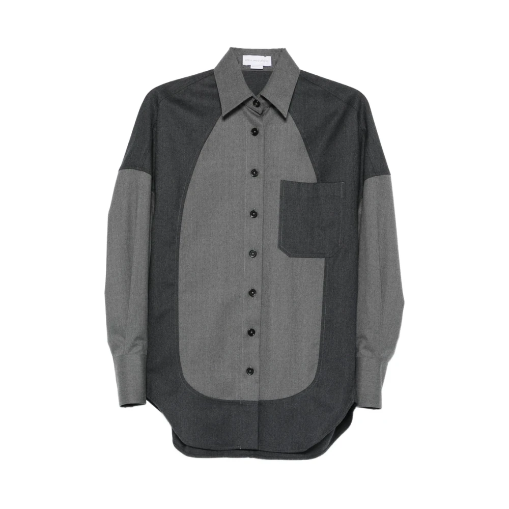 Stella Mccartney Women's Gray Ash Grey Wool Button Shirt - Shirts - M - Blouses & Shirts