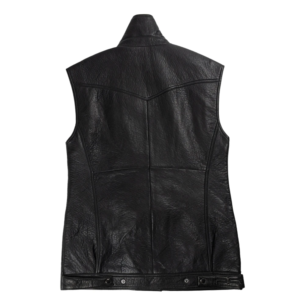 Gestuz Zwarte Vest met Rits en Zakken Black Dames