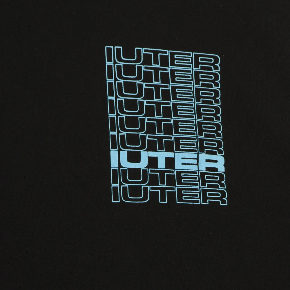 Iuter Zwarte hoodie met rugprint Black Heren