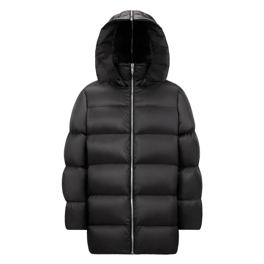 Moncler Zwarte Jassen met Afneembare Capuchon en Ritssluiting Black Dames