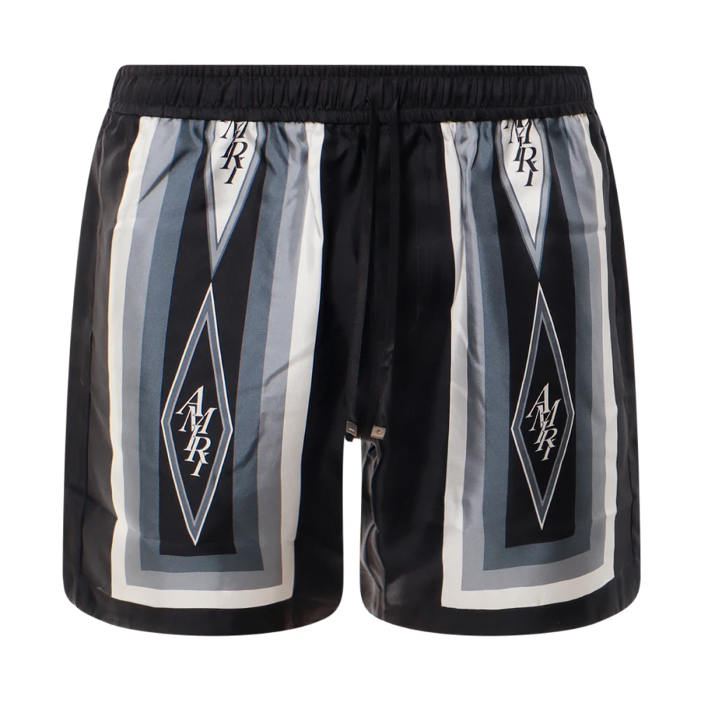 Amiri Zwarte Zijden Shorts met Verstelbare Tailleband Black Heren