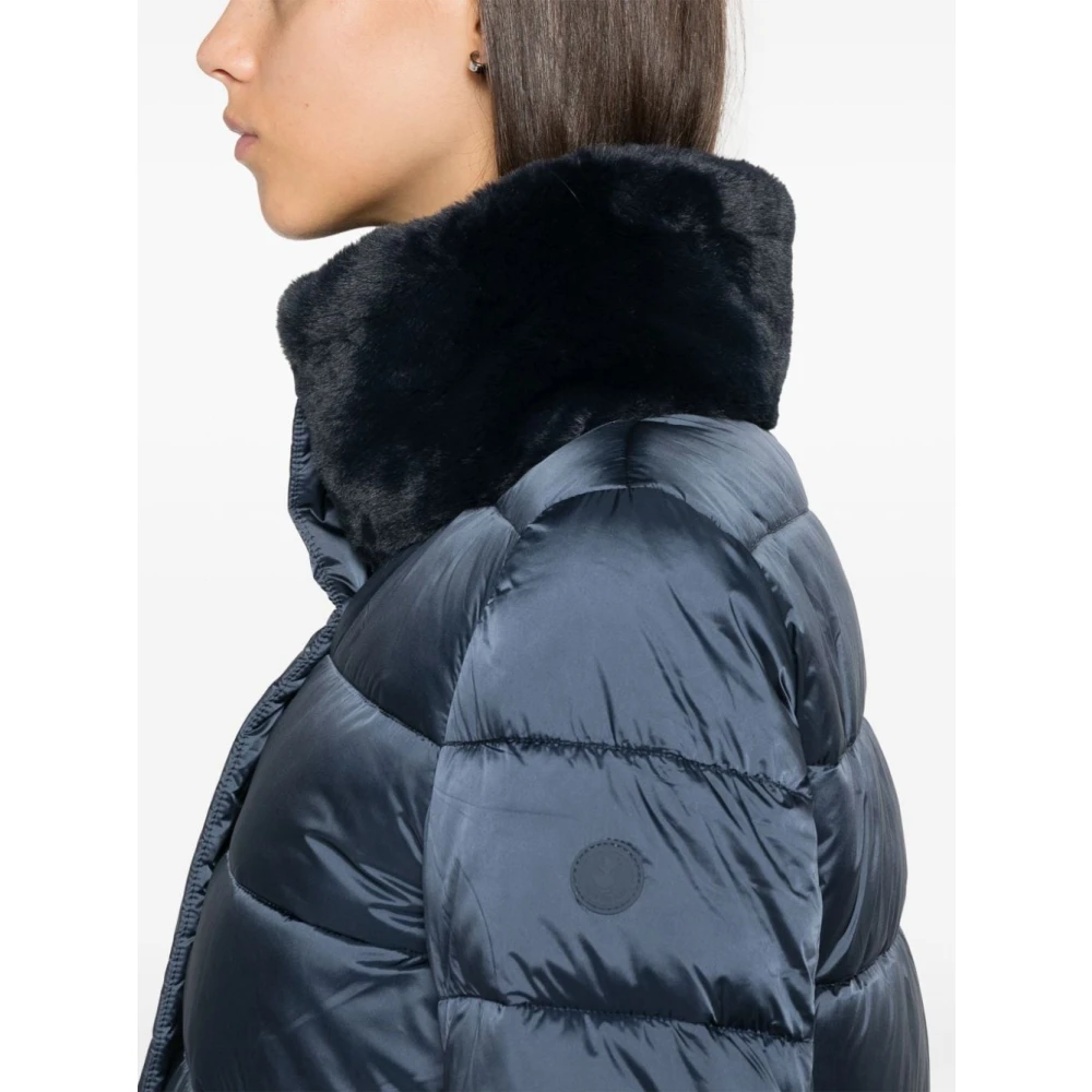 Save The Duck Blauwe Lange Pufferjas Vrouwen Blue Dames