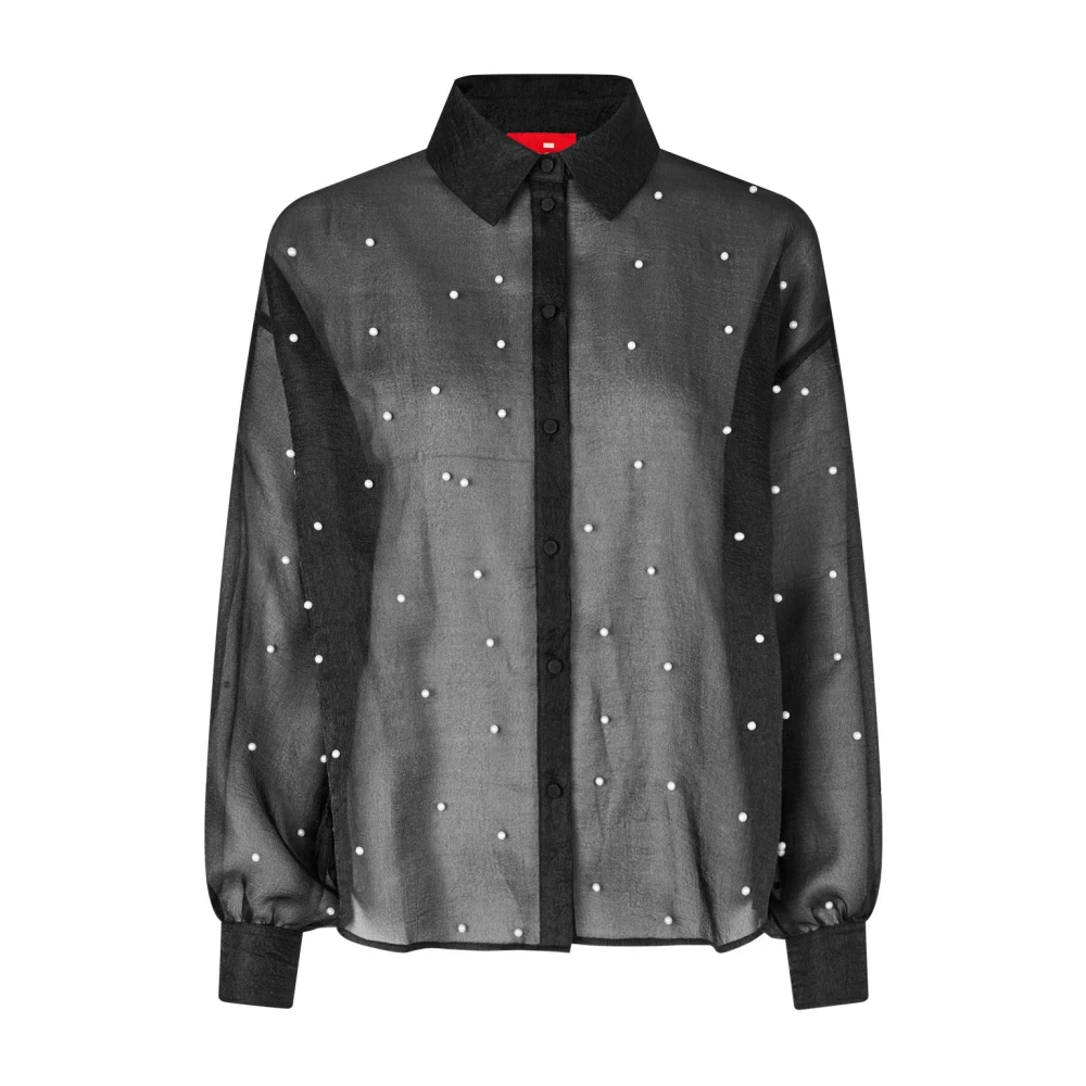 Cras Oversized Shirt met Parels Black Dames