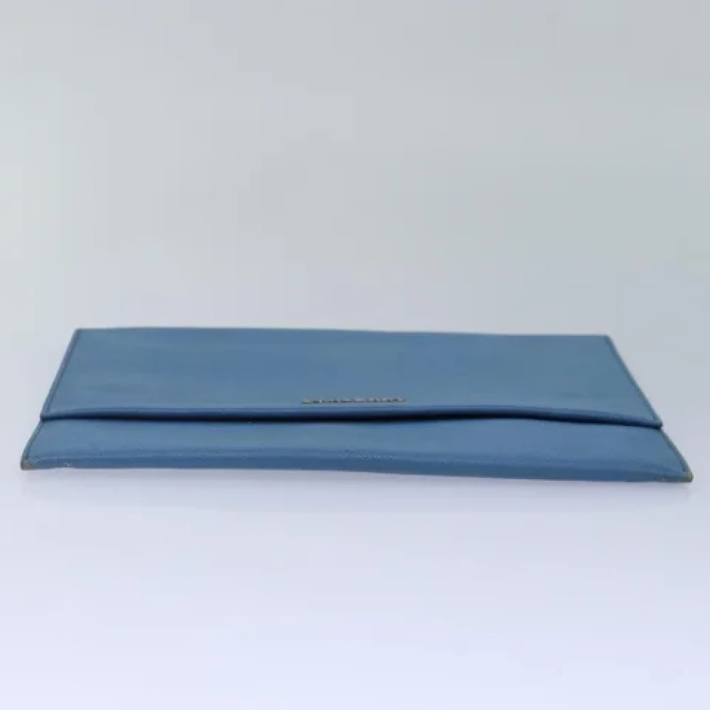 Burberry Vintage Pre-owned Leather clutches Blue Dames