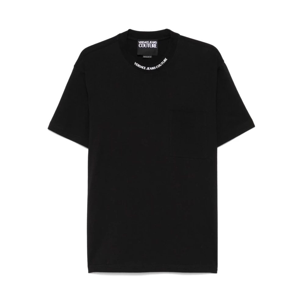 Versace Jeans Couture Zwarte Crew Neck T-shirt met Zak Black Heren