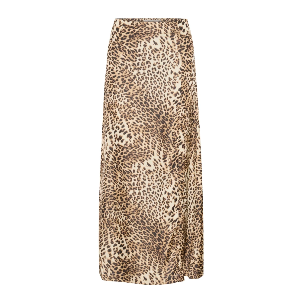 Gestuz Multicolor Light Leopard High Waist Skirt - Female - Maxi Skirts - 2XL - Skirts