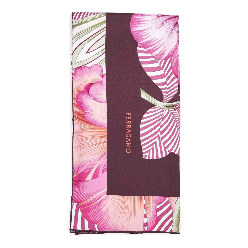 Ferragamo Women's Multicolor Silk Scarves, One Size, Brezza Square Scarf