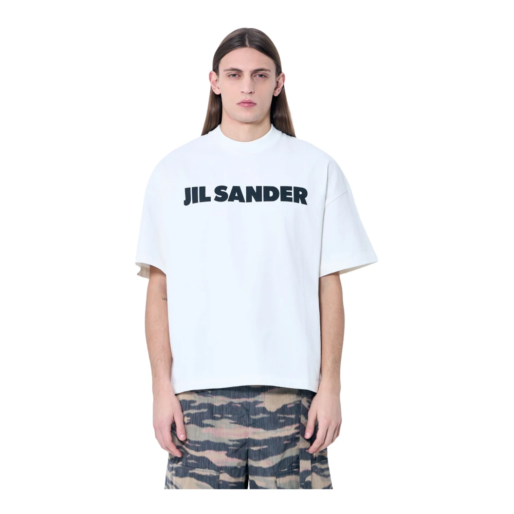 Jil Sander Men's White Logo T-Shirt - T-Shirts - Xl - Tops