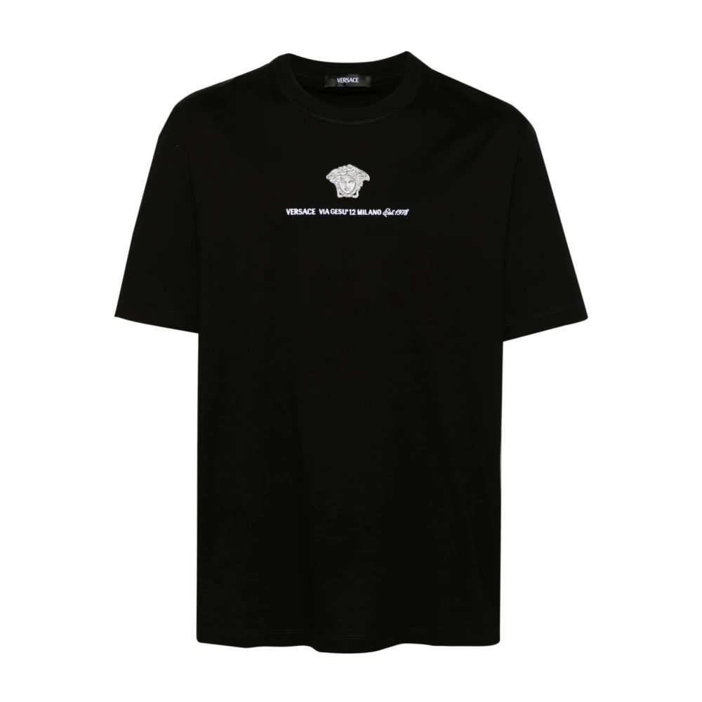 Versace Herr Svart Toppar 2XL, Bomull, Bomull Jersey Medusa Head T-Shirt