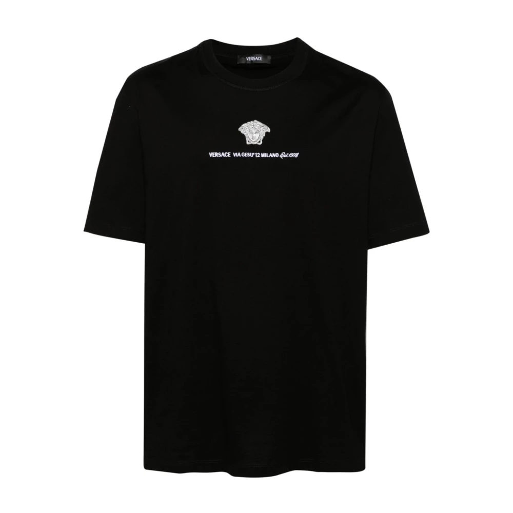 Versace Zwarte Katoenen Jersey Medusa Head T-shirt Black Heren