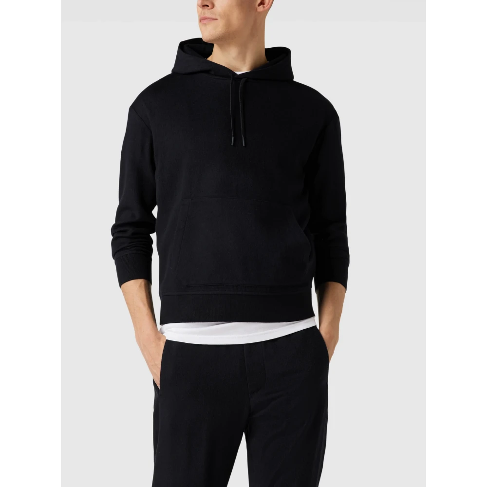 Emporio Armani Hooded wol-kasjmier trui Blue Heren