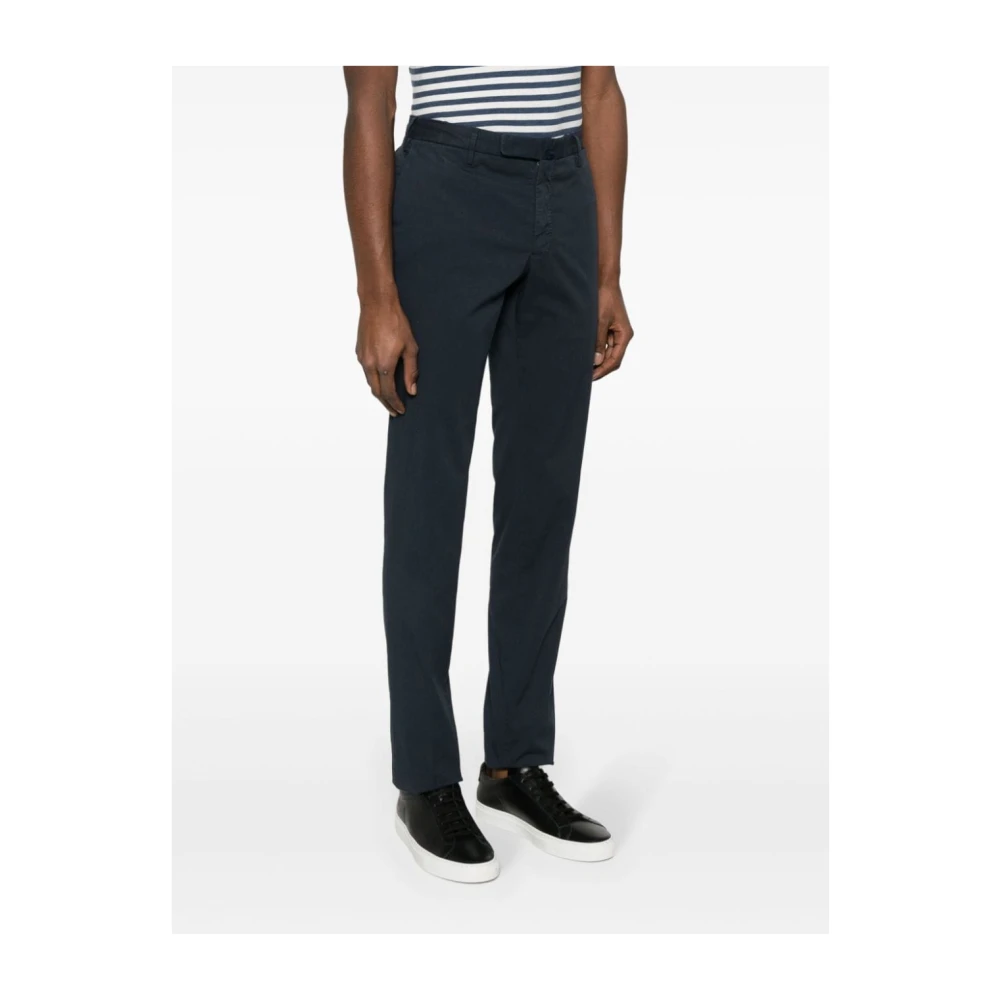Incotex Slim-Fit Stretch Katoenen Broek in Donkerblauw Blue Heren