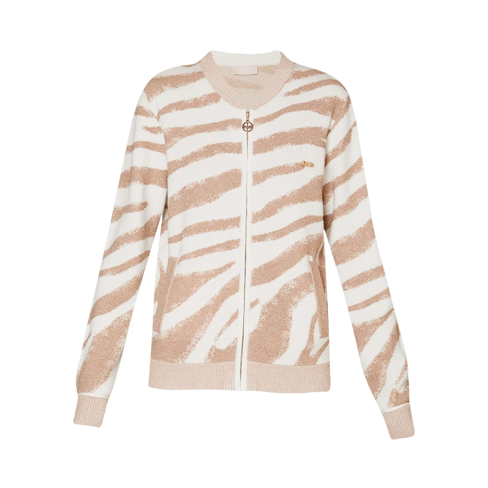 Liu Jo Witte Sweater Chic Logo Print Multicolor Dames