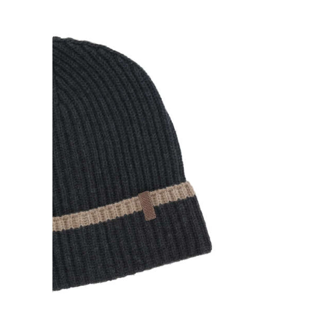 BRUNELLO CUCINELLI Luxe Cashmere Sjaal met Monile Borduurwerk Black Dames