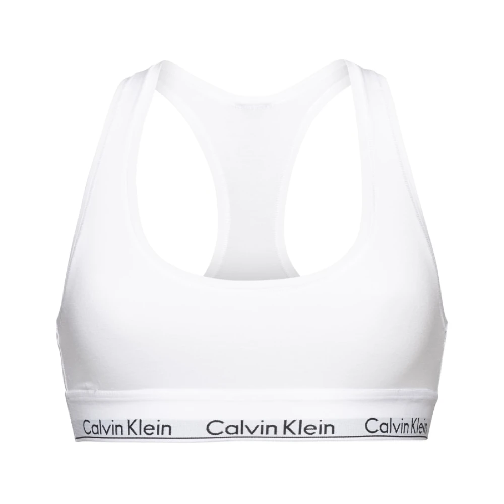 Calvin Klein Women's White Sport Bras,, Bralette Underwear Large