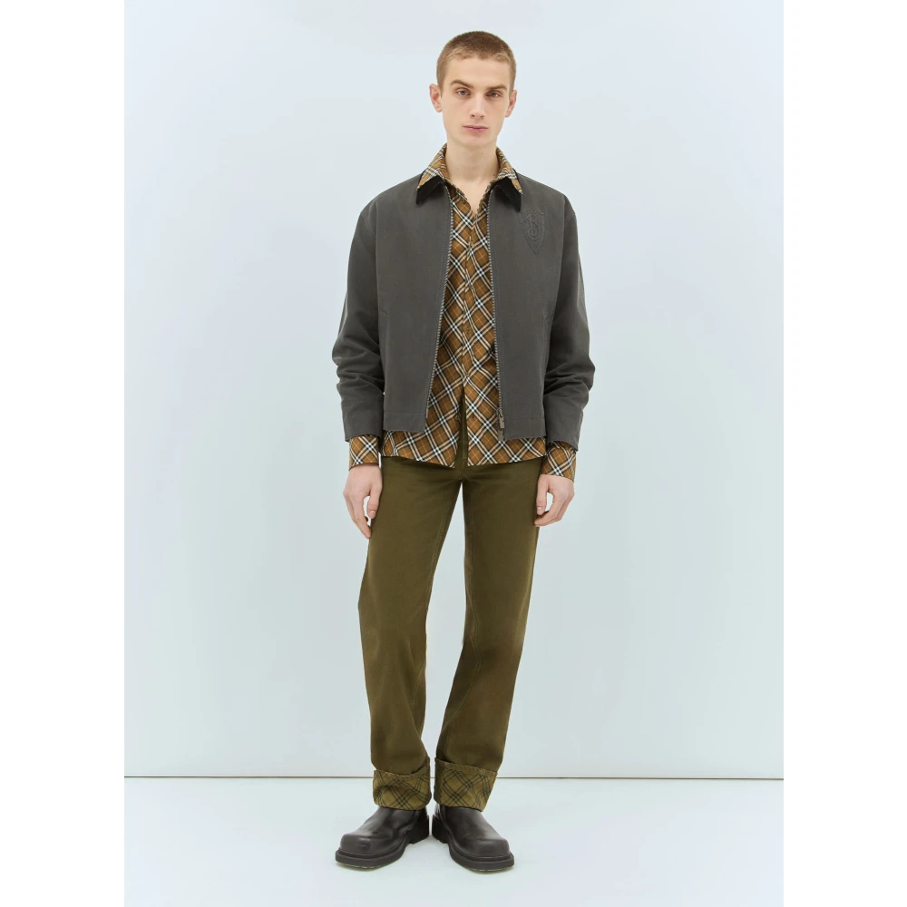Burberry Canvasjas Corduroy Kraag Klassieke Stijl Green Heren