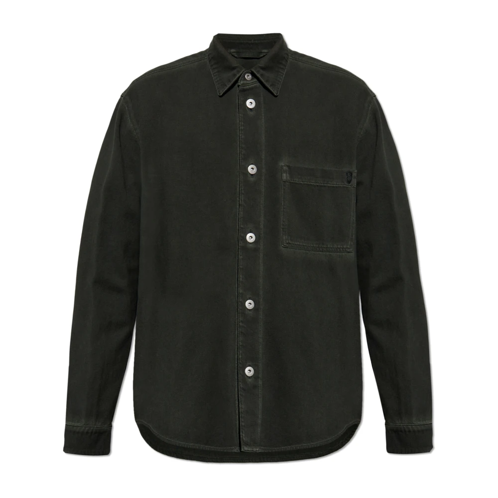 Burberry Denim shirt met zak Green Heren