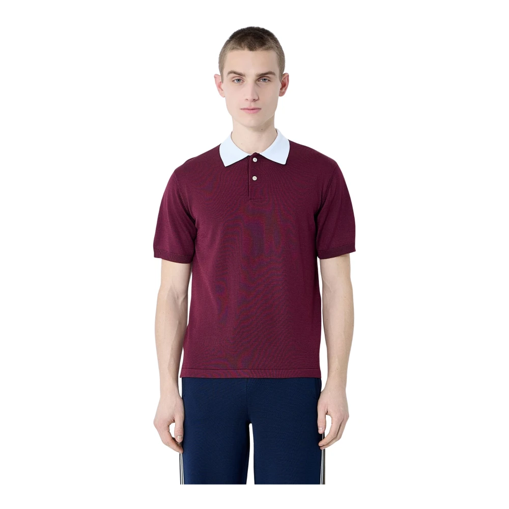 Wales Bonner Men's Red Logo Patch Polo Shirt