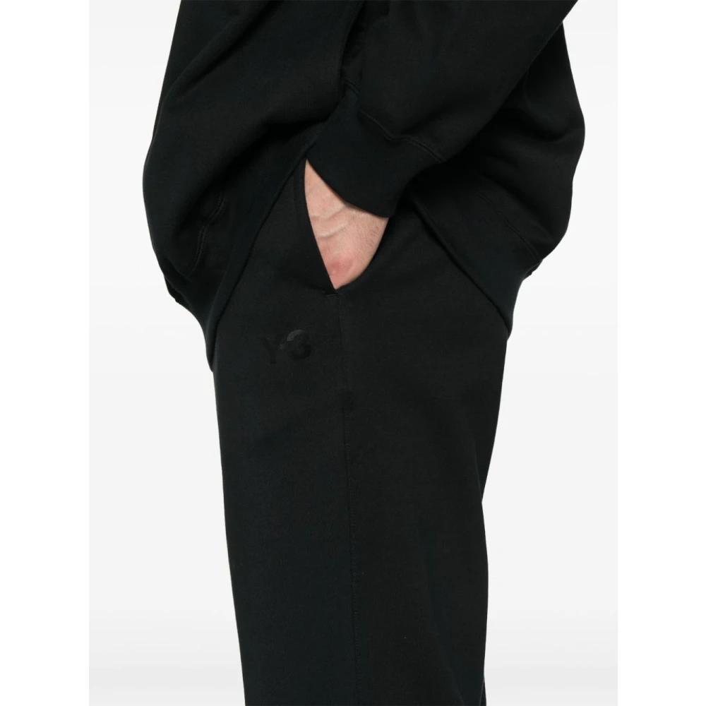 Y-3 Zwarte Katoenen Modieuze Broek Black Heren