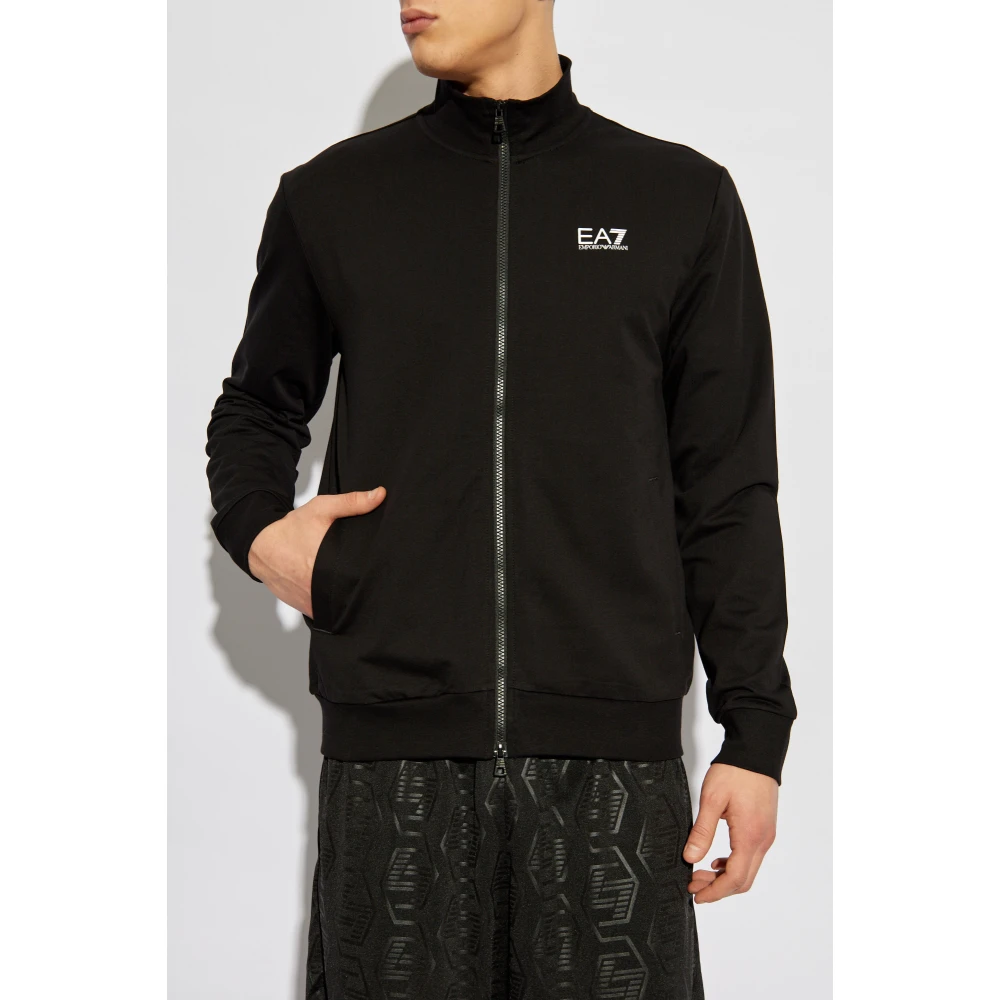 Emporio Armani EA7 Sweatshirt met logo Black Heren