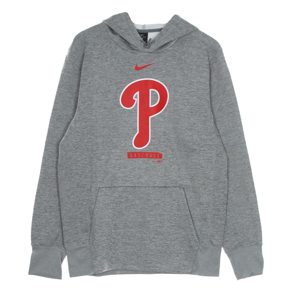 Nike MLB Logo Hoodie Performance Pullover Gray Heren
