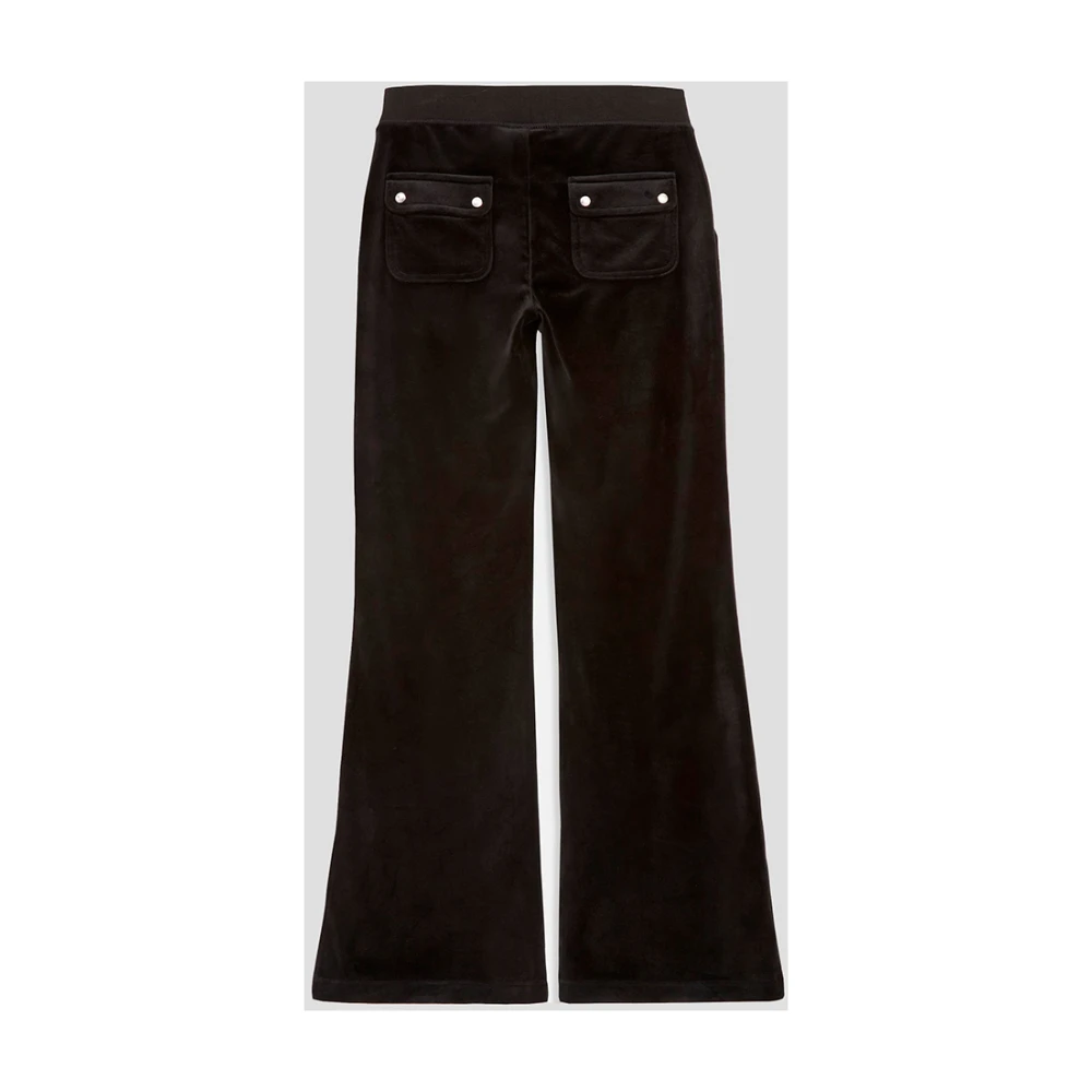 Juicy Couture Zwarte Velvet Layla Broek met Strass Black Dames