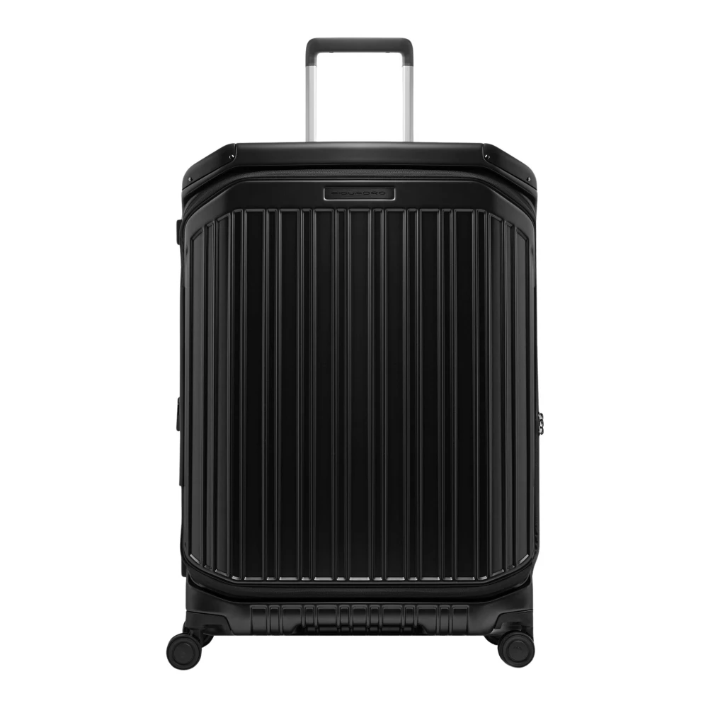 Piquadro Black Suitcases, Unisex, One Size, Large Suitcases