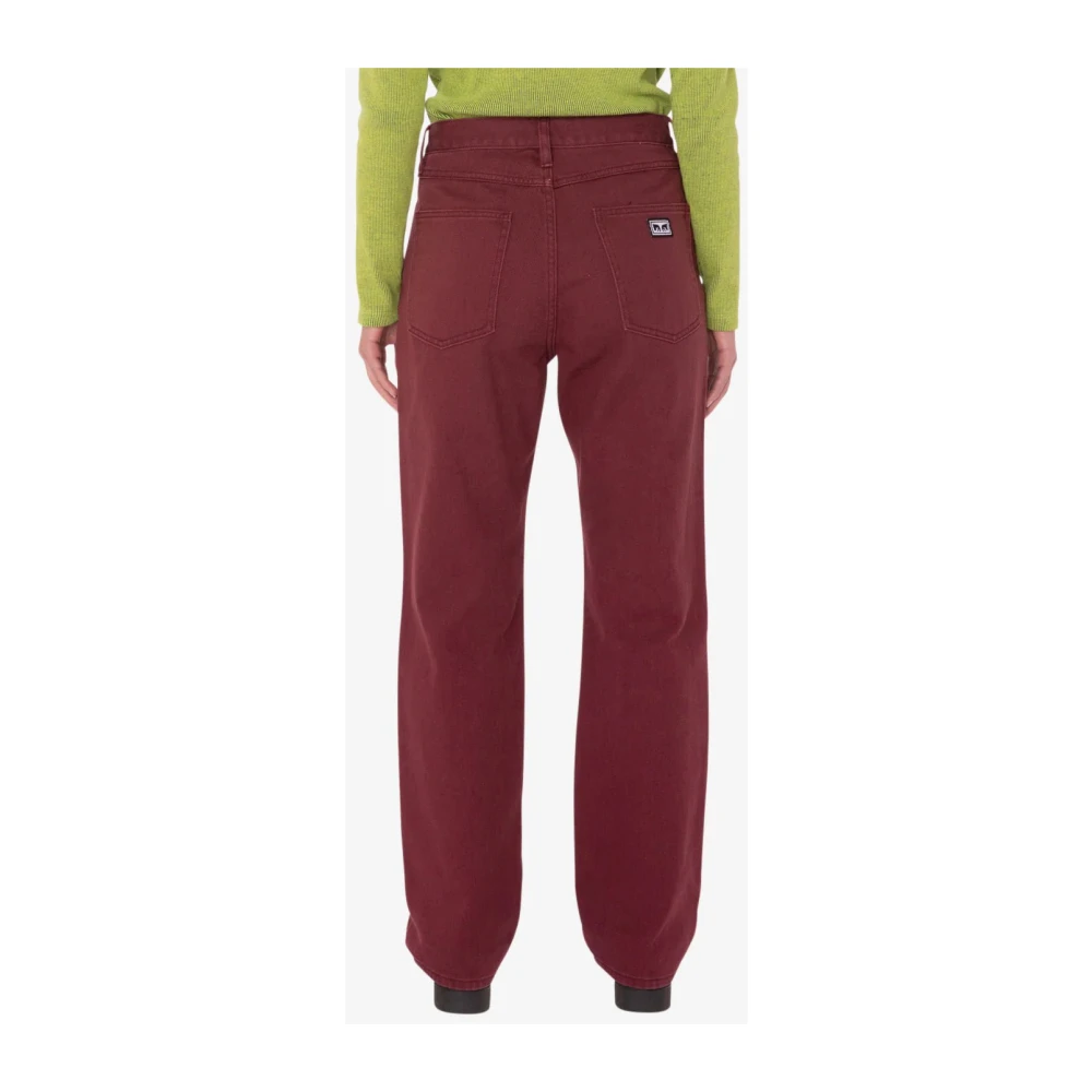 Obey Slim 5 Zak Denim Broek Brown Dames