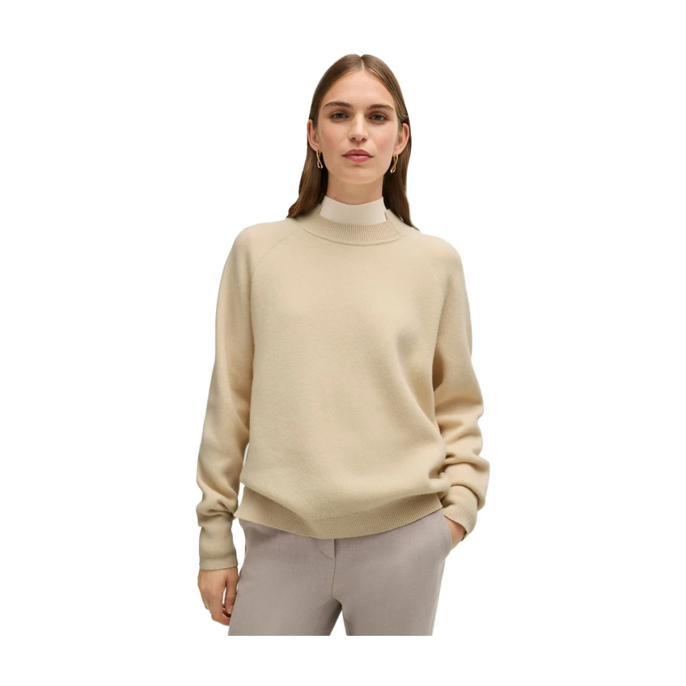 Hugo Boss Zachte Beige Gebreide Trui Beige Dames