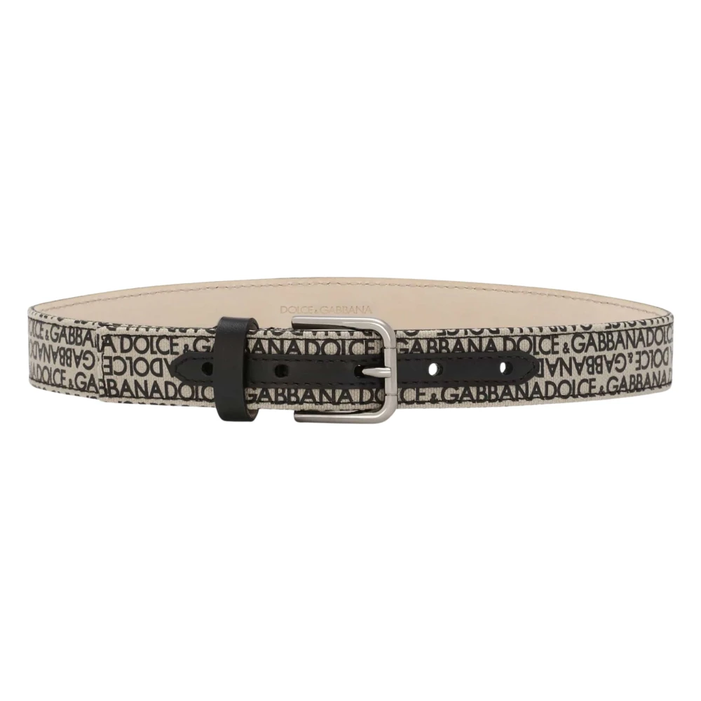 Dolce & Gabbana Boys Beige Logo Belt In