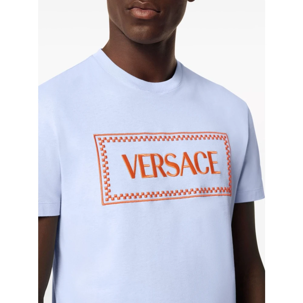 Versace Heldere Blauwe T-Shirts & Polos Blue Heren