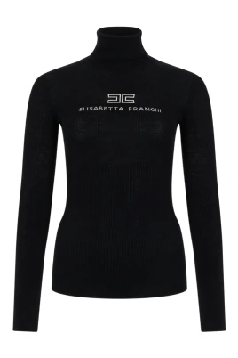 Logopatch-tröja med hög hals