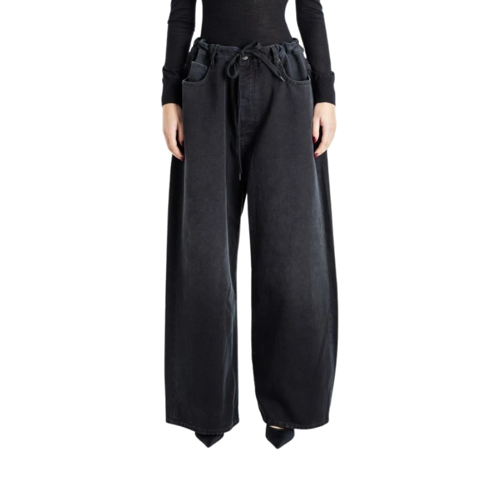 Balenciaga Zwarte Denim Baggy Broek Oversized Snit Black Dames
