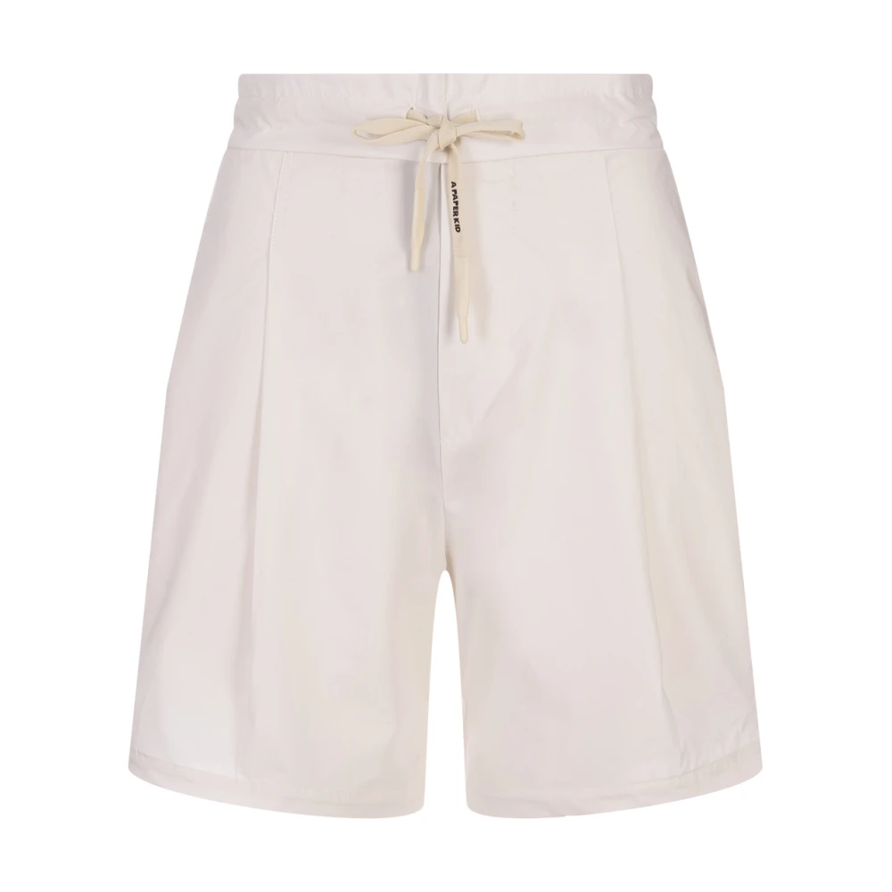 A Paper Kid Lichtgewicht witte katoenen shorts White Dames