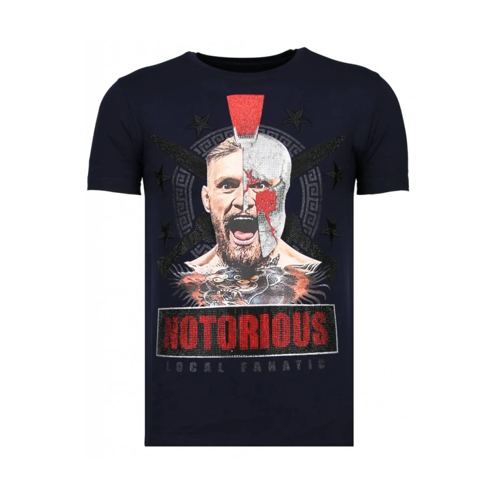 Local Fanatic Conor Notorious Warrior Rhinestone T-shirt - Marinblå Blue, Herr