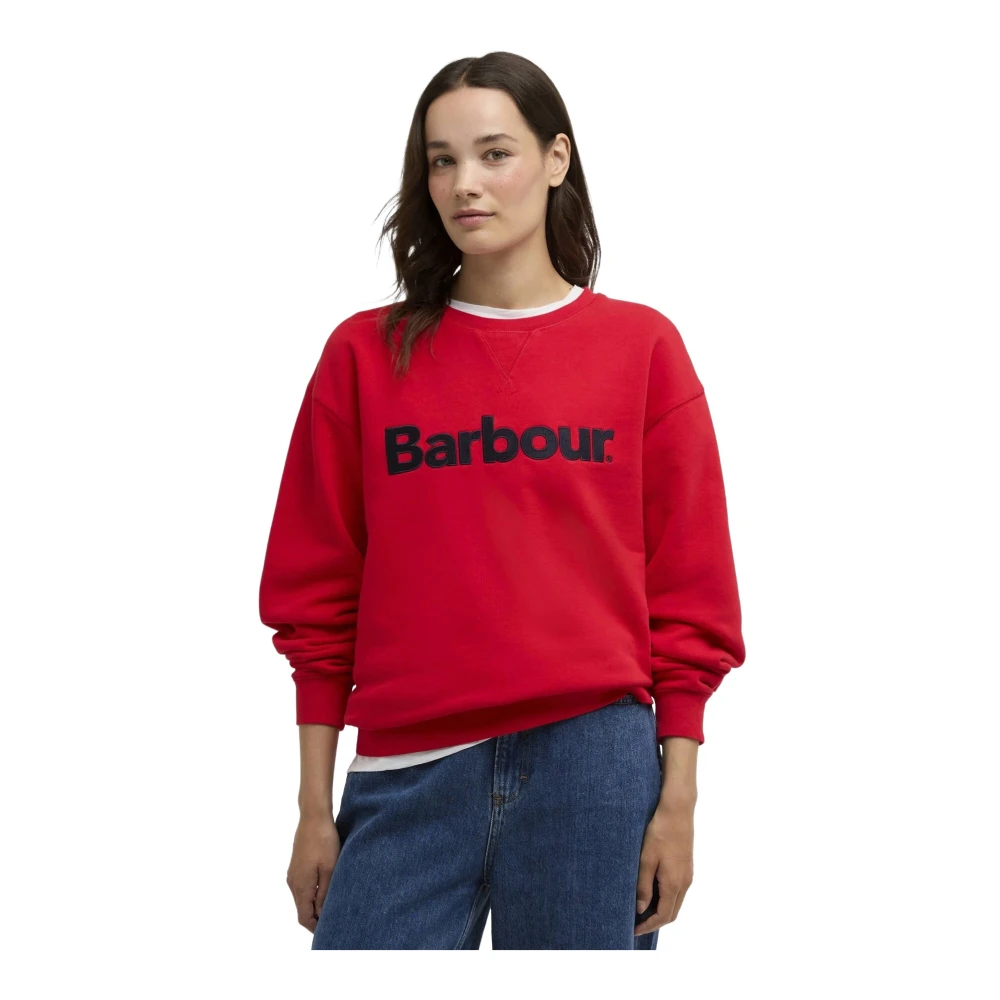 Barbour Women's Red Hartland Crew Sweatshirt - Sweatshirts - M - Sweatshirts & Hoodies