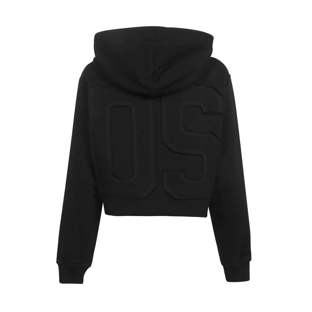 Gcds Geborduurde hoodie Black Dames