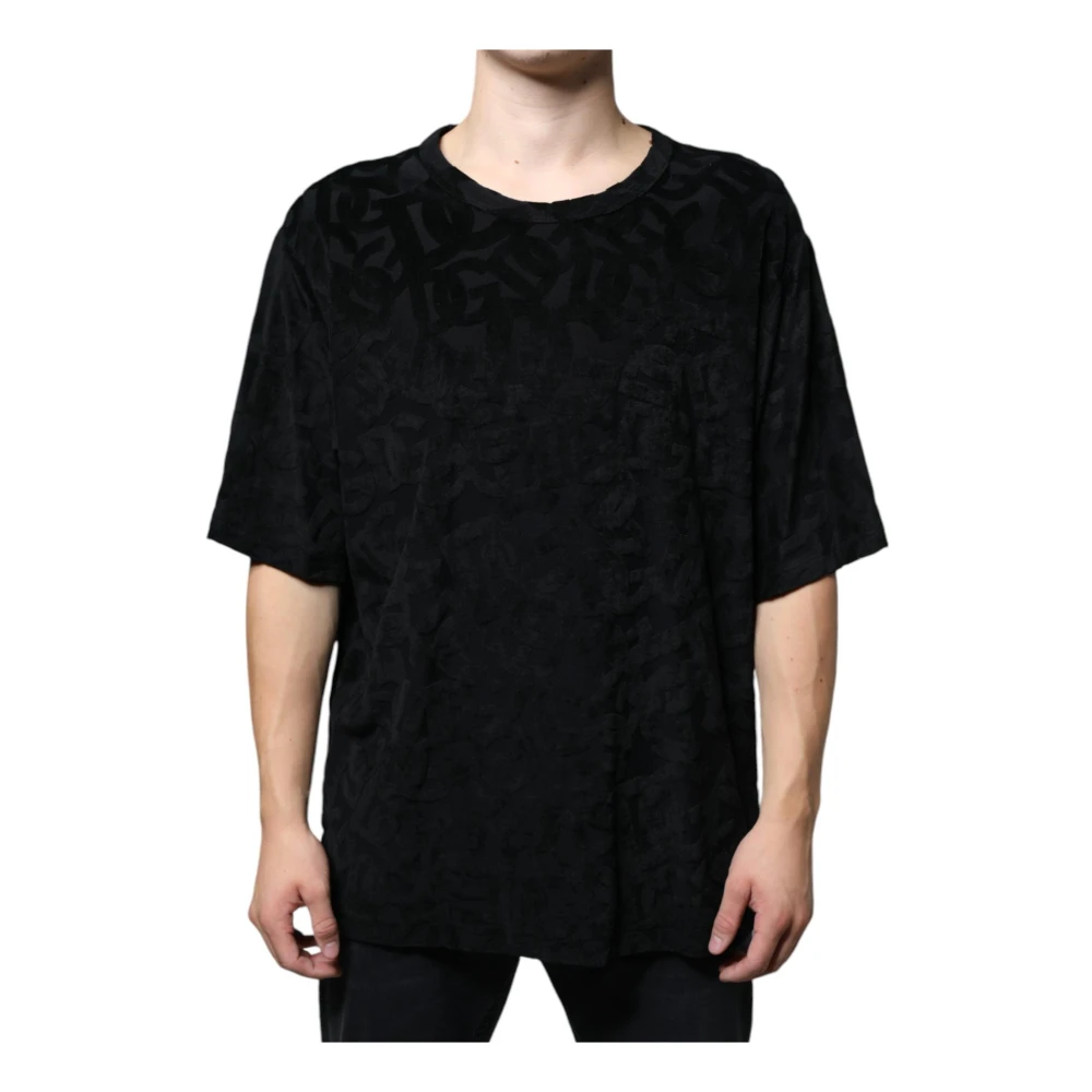 Dolce & Gabbana Logo Print Crew Neck T-shirt Black Heren