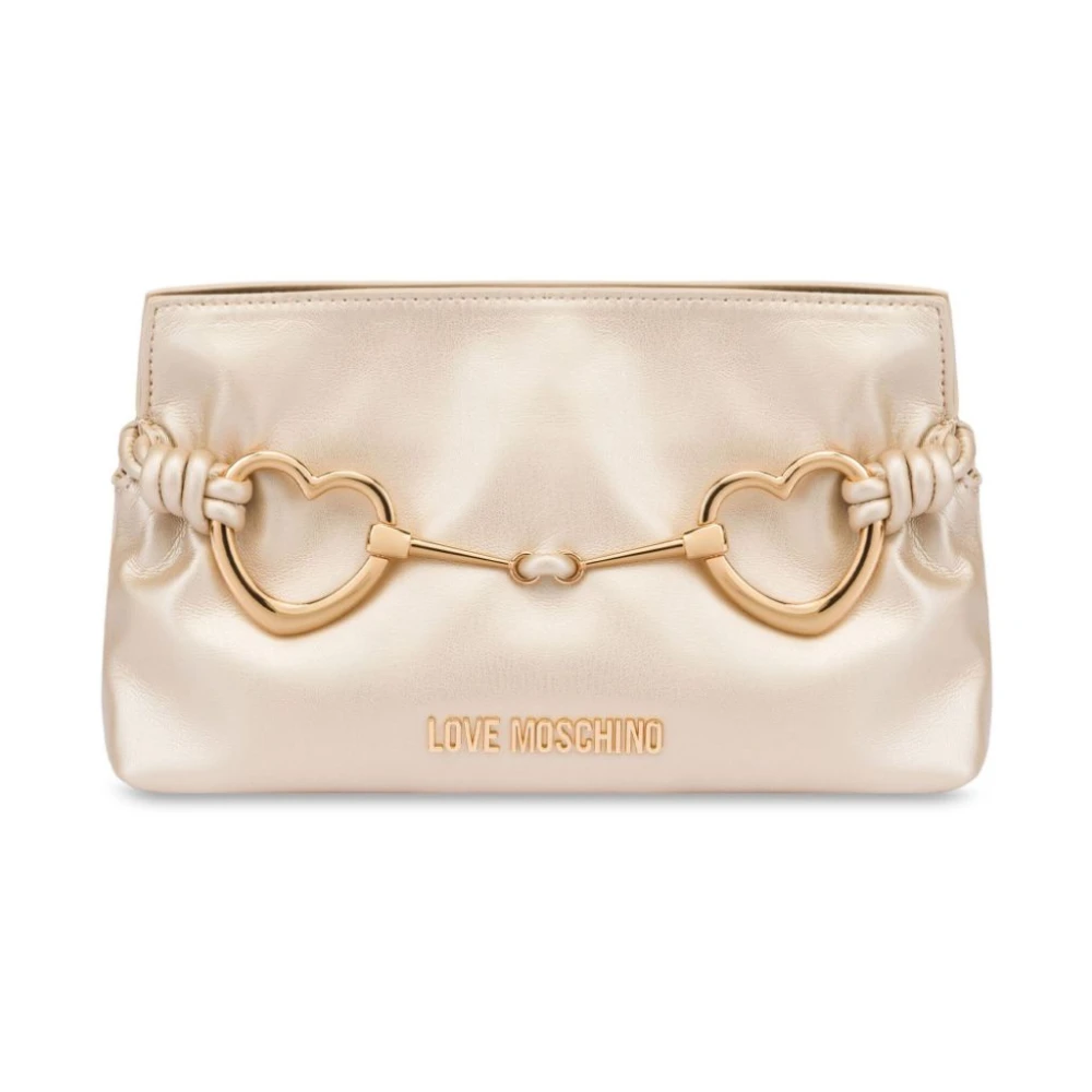 Love Moschino Gouden Schoudertas Elegant en Functioneel Beige Dames