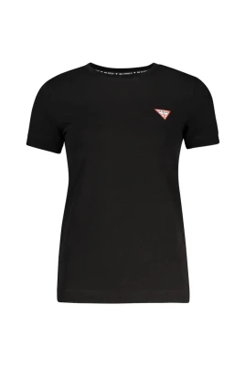 Svart Bomull Crew Neck Tee