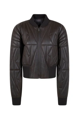Geocamo Läder Bomber Jacka