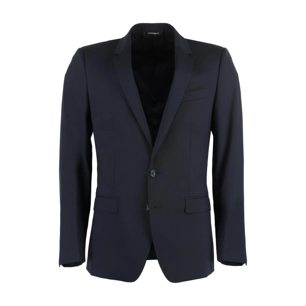 Dolce & Gabbana Blazers, Male, S, Two-Button Wool Suit Jacket Blue