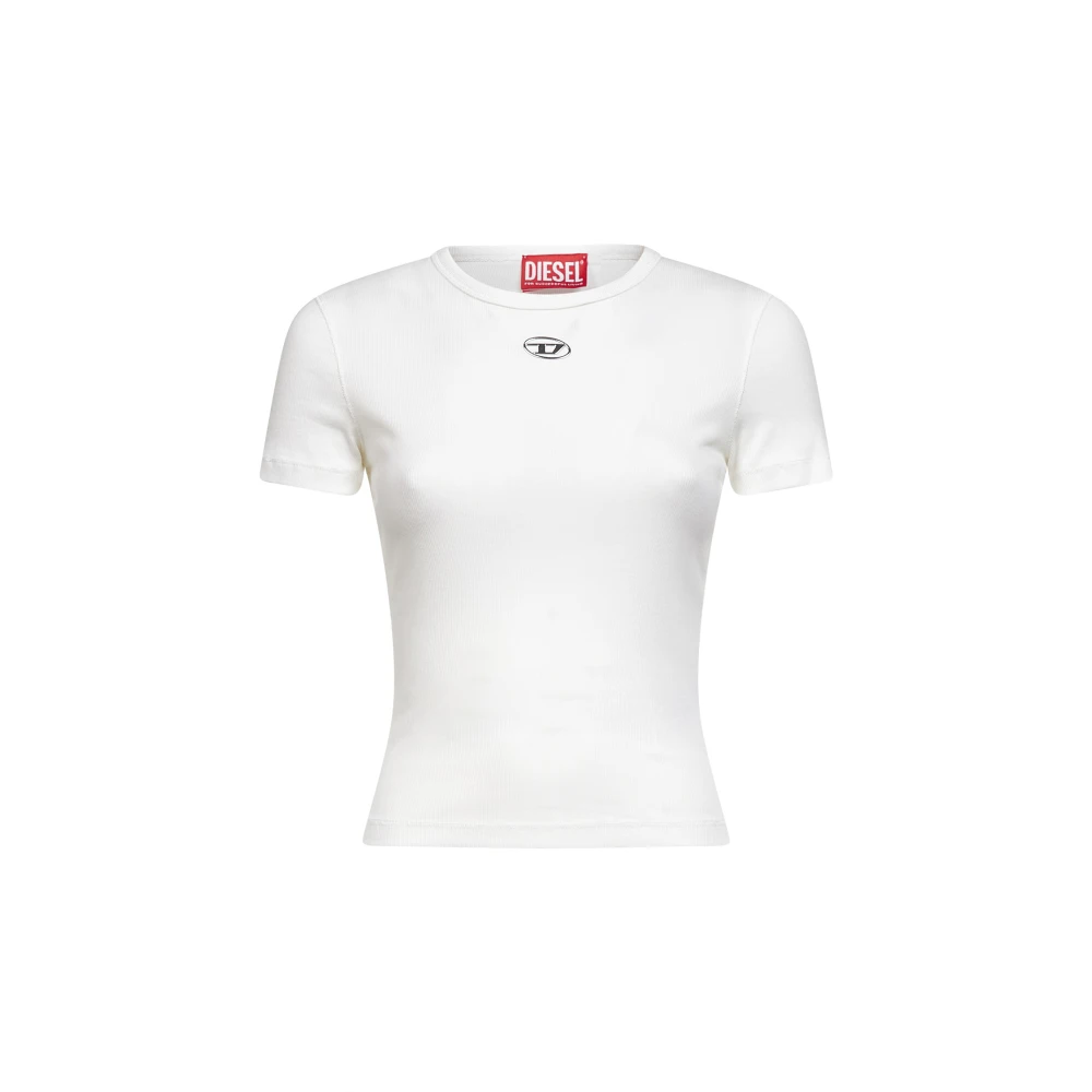 Diesel Vrouw Wit Tops Dames, L, Katoen, T-Shirts En Polo's