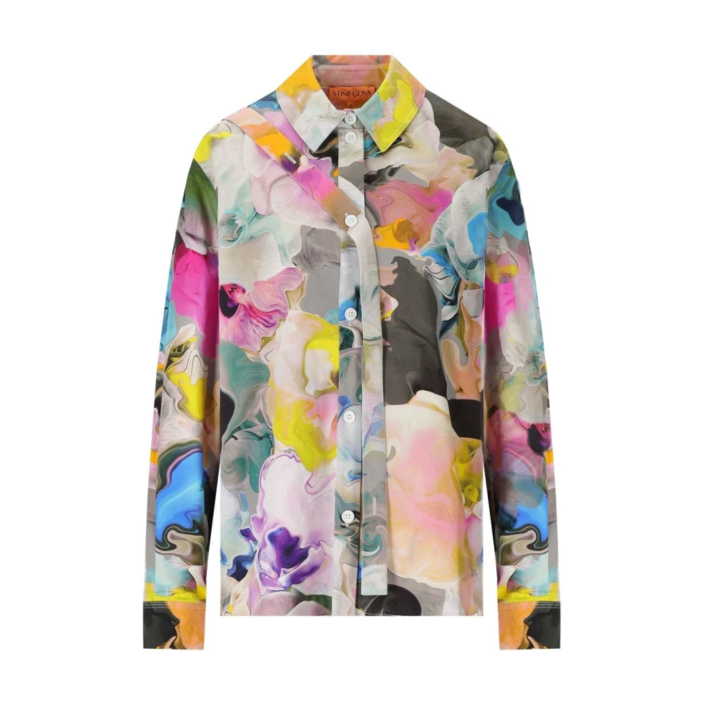 Stine Goya Multicolor Bloemen Katoenen Poplin Shirt Multicolor Dames
