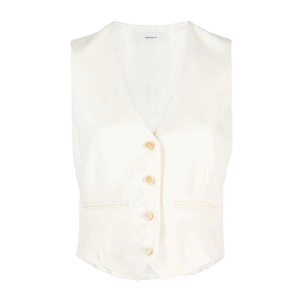 Wardrobe.nyc Stijlvol Off White Vest White Dames